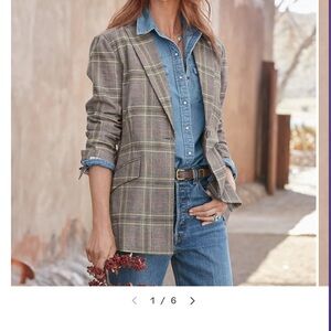 Sundance Jacket Whitman Plaid Blazer Sz Petite Large